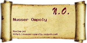 Nusser Ompoly névjegykártya